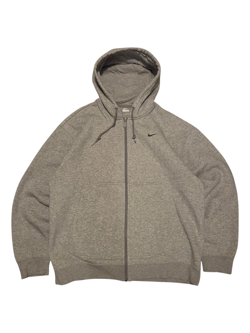 Vintage Y2k Nike Men's Grey Full-Zip Hoodie Sweater